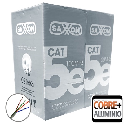 BOBINA DECABLE CAT5 E INTERIOR SAXXON 305M GRIS