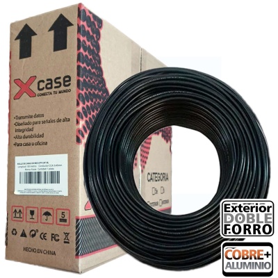 CABLE UTP 100 MTS NEGRO CAT 6   0.50 MM DOBLE FORRO